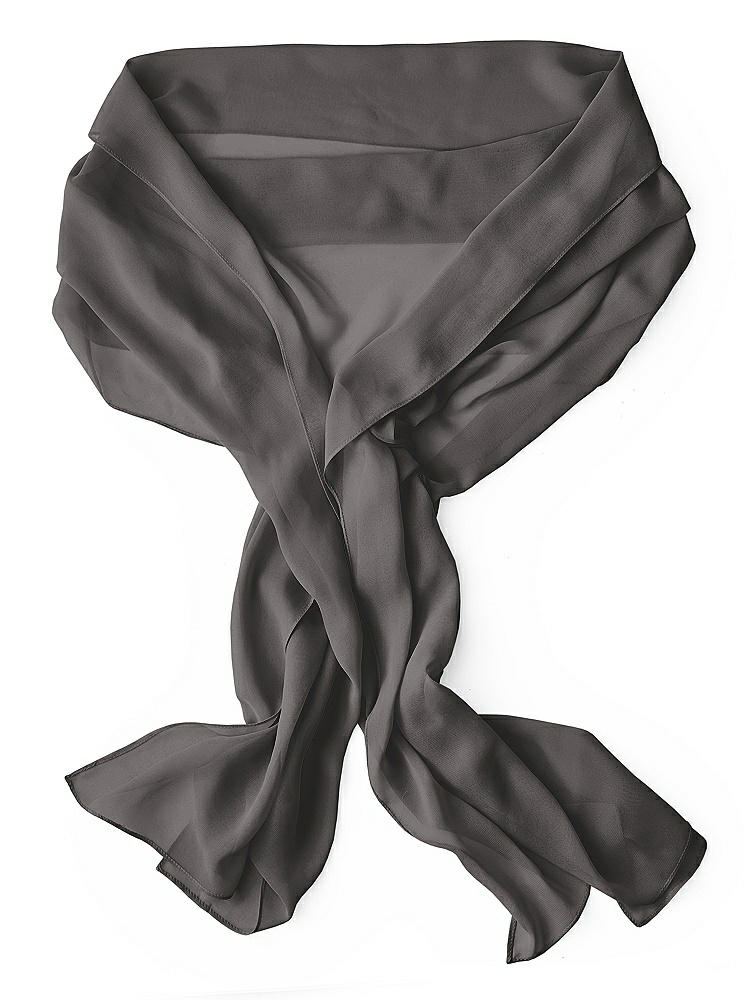 Back View - Caviar Gray Lux Chiffon Stole