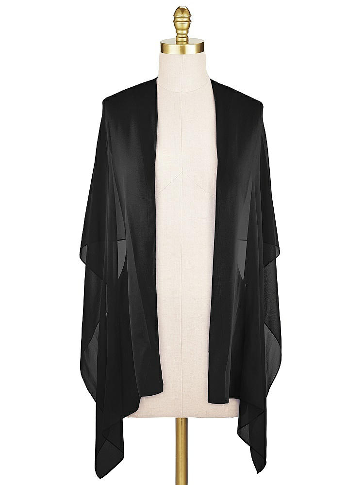 Front View - Black Lux Chiffon Stole