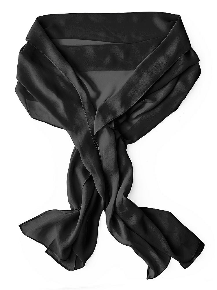 Back View - Black Lux Chiffon Stole