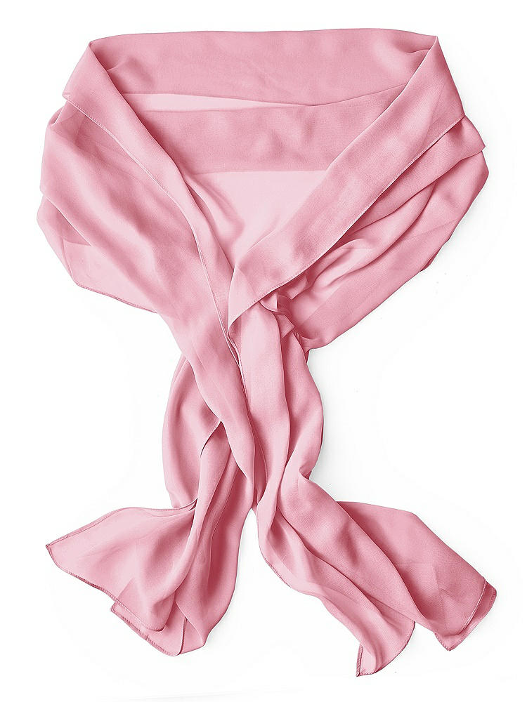 Back View - Peony Pink Lux Chiffon Stole