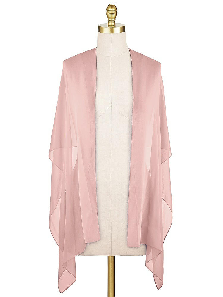 Front View - Rose - PANTONE Rose Quartz Lux Chiffon Stole