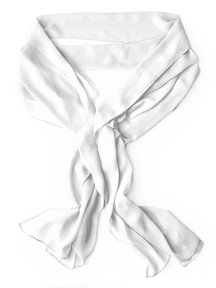 Back View - White Lux Chiffon Stole