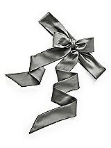 Rear View Thumbnail - Charcoal Gray Matte Satin Flower Girl Sash