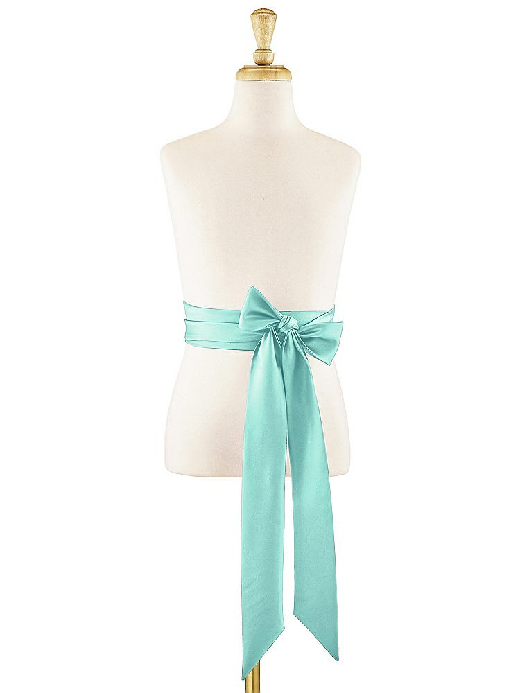 Front View - Coastal Matte Satin Flower Girl Sash