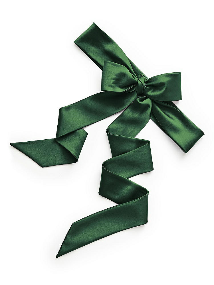 Back View - Hampton Green Matte Satin Flower Girl Sash