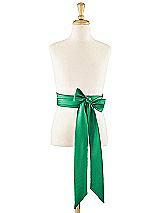 Front View Thumbnail - Pantone Emerald Matte Satin Flower Girl Sash