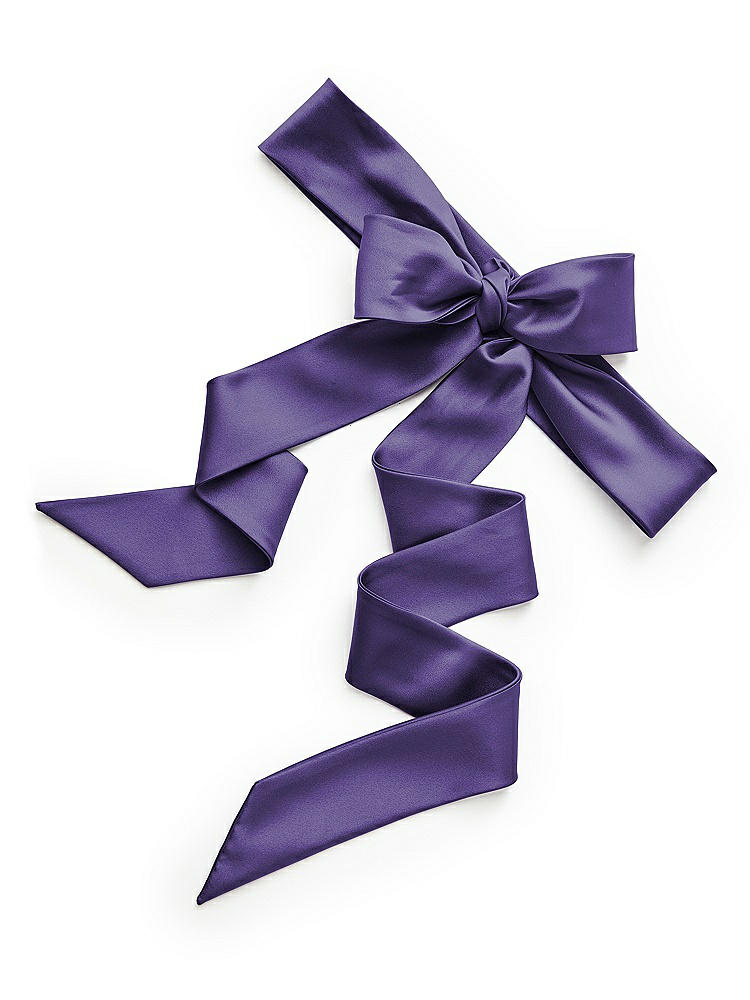 Back View - Regalia - PANTONE Ultra Violet Matte Satin Flower Girl Sash