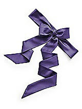 Rear View Thumbnail - Regalia - PANTONE Ultra Violet Matte Satin Flower Girl Sash