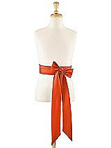 Front View Thumbnail - Tangerine Tango Matte Satin Flower Girl Sash