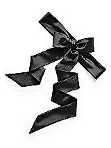 Rear View Thumbnail - Black Matte Satin Flower Girl Sash