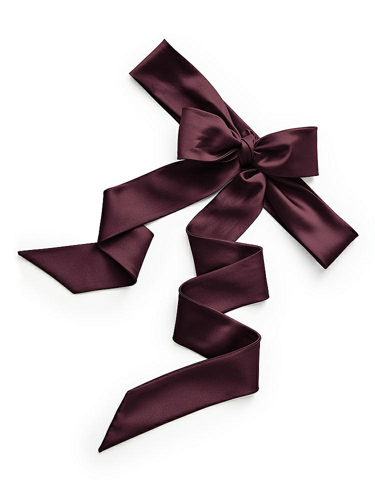 Back View - Bordeaux Matte Satin Flower Girl Sash