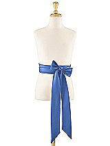 Front View Thumbnail - Cornflower Matte Satin Flower Girl Sash