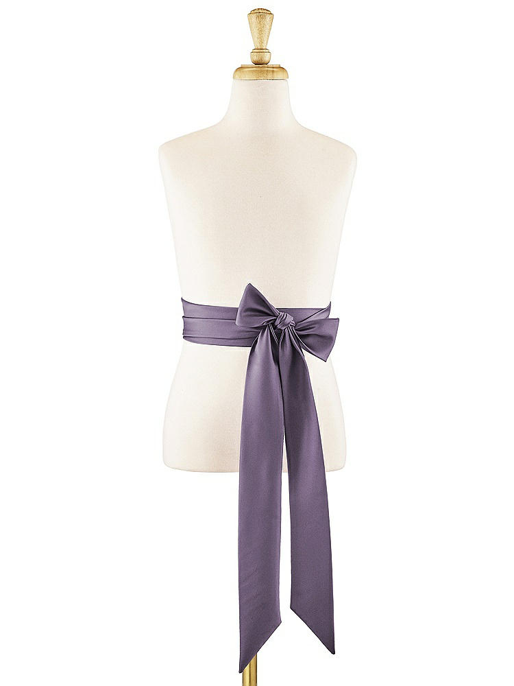 Front View - Lavender Matte Satin Flower Girl Sash