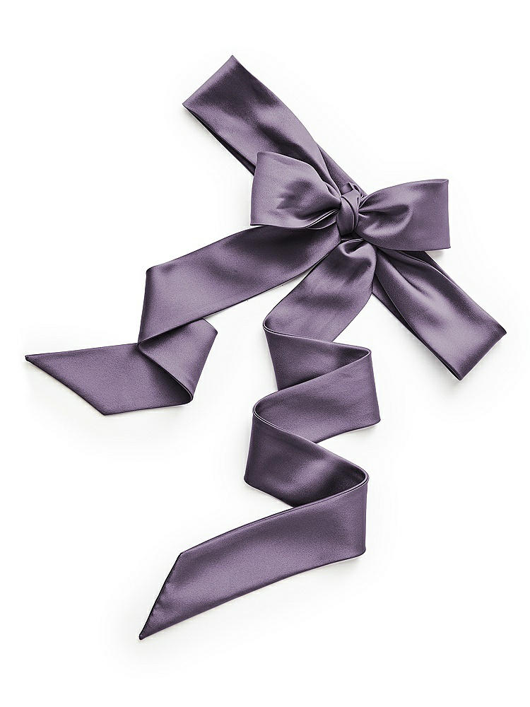 Back View - Lavender Matte Satin Flower Girl Sash