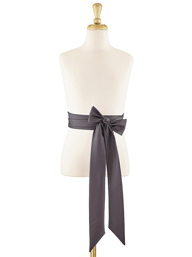 Front View - Stormy Matte Satin Flower Girl Sash