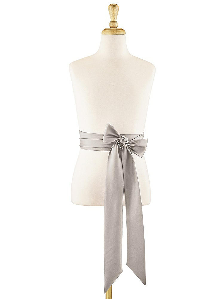 Front View - Taupe Matte Satin Flower Girl Sash