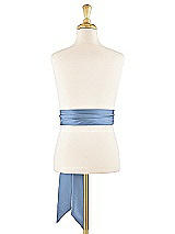 Alt View 1 Thumbnail - Windsor Blue Matte Satin Flower Girl Sash