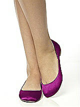 Rear View Thumbnail - Persian Plum Simple Satin Ballet Wedding Flats