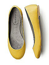 Front View Thumbnail - Marigold Simple Satin Ballet Wedding Flats