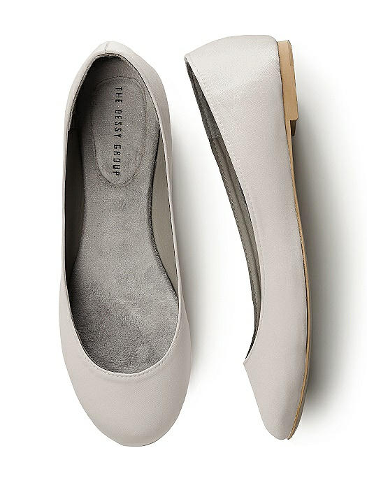 Simple Satin Ballet Wedding Flats In Oyster The Dessy Group