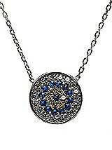 Front View Thumbnail - Cubic Zirconia CZ Evil Eye Pendant Necklace