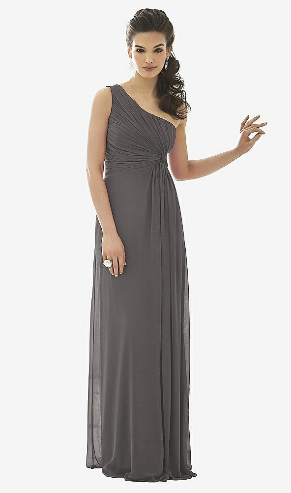 Front View - Caviar Gray After Six Bridesmaid Dress 6651