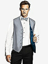 Front View Thumbnail - Platinum & Ocean Blue Reversible Tuxedo Vests by After Six