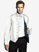 Front View Thumbnail - White & Ocean Blue Reversible Tuxedo Vests by After Six