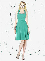 Front View Thumbnail - Pantone Turquoise Social Bridesmaids Style 8126