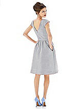 Alt View 2 Thumbnail - French Gray Bateau Neck Cap Sleeves Cocktail Bridesmaid Dress 