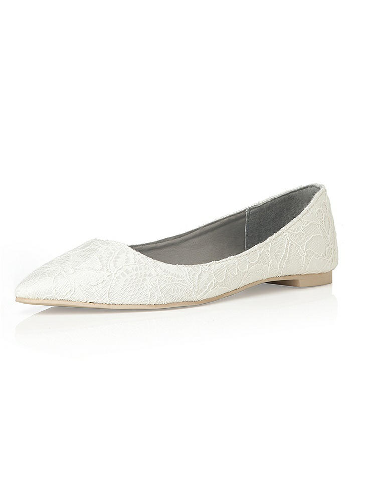 Back View - Ivory Lace Bridal Ballet Wedding Flats