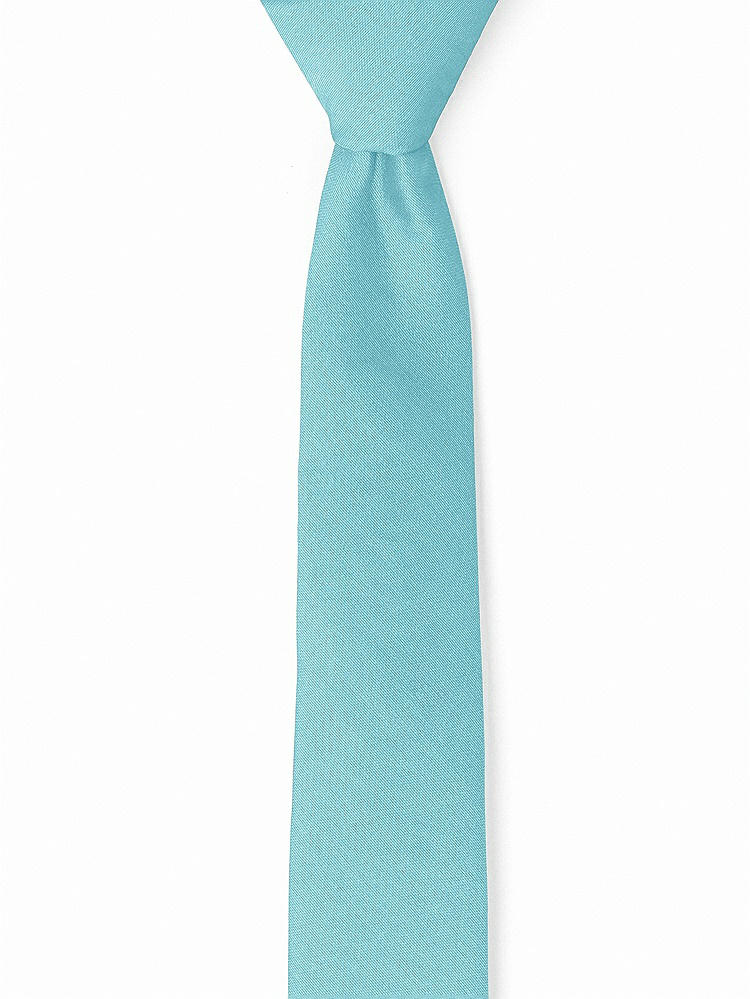 Front View - Aquamarine Peau de Soie Narrow Ties by After Six