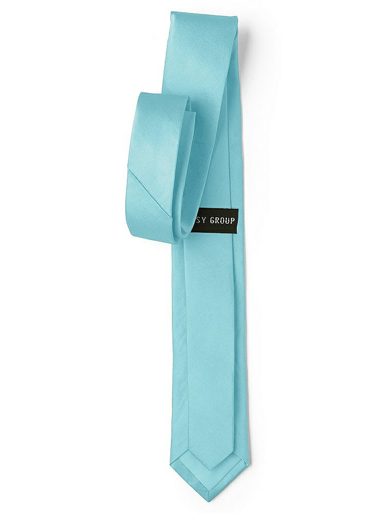 Back View - Aquamarine Peau de Soie Narrow Ties by After Six