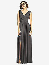 Alt View 3 Thumbnail - Caviar Gray Sleeveless Draped Chiffon Maxi Dress with Front Slit