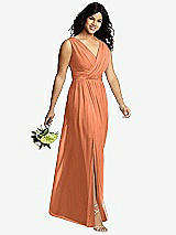 Alt View 4 Thumbnail - Sweet Melon Sleeveless Draped Chiffon Maxi Dress with Front Slit