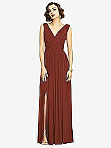 Alt View 3 Thumbnail - Auburn Moon Sleeveless Draped Chiffon Maxi Dress with Front Slit