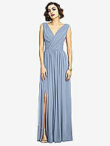 Alt View 3 Thumbnail - Cloudy Sleeveless Draped Chiffon Maxi Dress with Front Slit