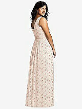 Alt View 2 Thumbnail - Coquette Floral Print Sleeveless Draped Chiffon Maxi Dress with Front Slit