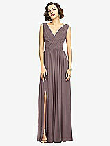 Alt View 3 Thumbnail - French Truffle Sleeveless Draped Chiffon Maxi Dress with Front Slit