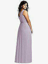 Alt View 2 Thumbnail - Lilac Haze Sleeveless Draped Chiffon Maxi Dress with Front Slit