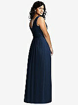 Alt View 2 Thumbnail - Midnight Navy Sleeveless Draped Chiffon Maxi Dress with Front Slit