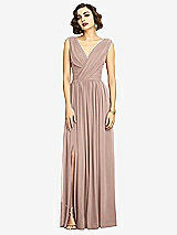 Alt View 3 Thumbnail - Neu Nude Sleeveless Draped Chiffon Maxi Dress with Front Slit