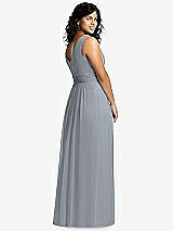 Alt View 2 Thumbnail - Platinum Sleeveless Draped Chiffon Maxi Dress with Front Slit