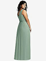 Alt View 2 Thumbnail - Seagrass Sleeveless Draped Chiffon Maxi Dress with Front Slit