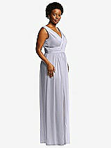 Alt View 1 Thumbnail - Silver Dove Sleeveless Draped Chiffon Maxi Dress with Front Slit