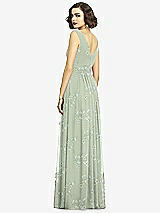 Alt View 5 Thumbnail - Vintage Primrose Sage Sleeveless Draped Chiffon Maxi Dress with Front Slit