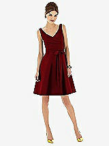 Alt View 1 Thumbnail - Garnet V-Neck Sleeveless Cocktail Length Dress