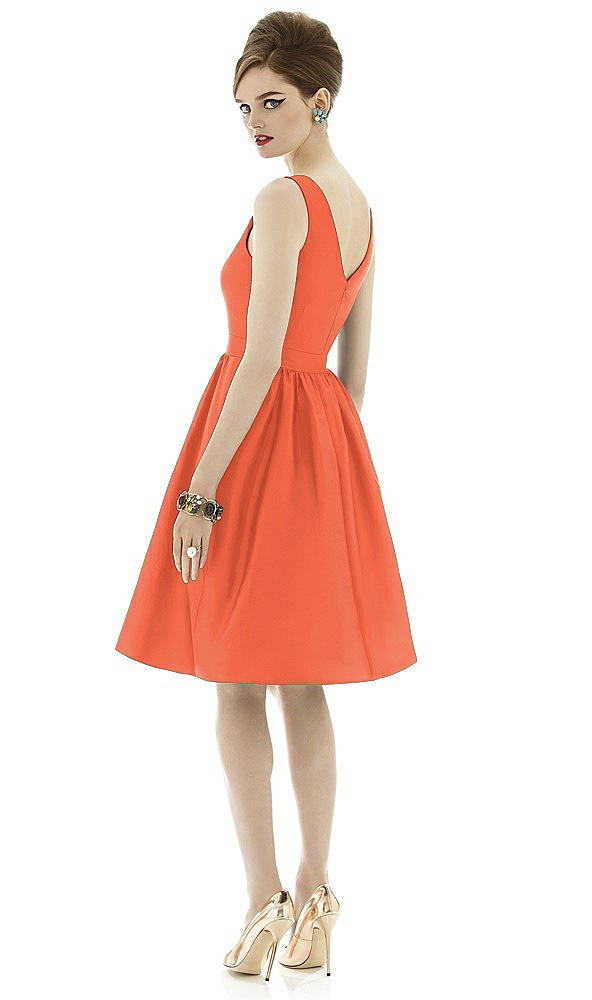 Back View - Fiesta Sleeveless Natural Wais Cocktail Length Dress