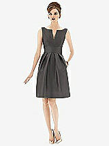 Front View Thumbnail - Caviar Gray Alfred Sung Bridesmaid Dress D654