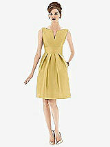 Front View Thumbnail - Maize Alfred Sung Bridesmaid Dress D654